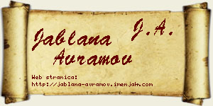 Jablana Avramov vizit kartica